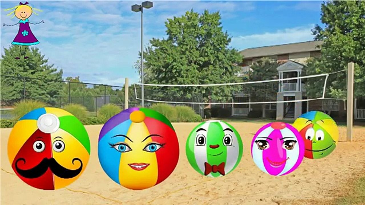BEACH BALL Finger Family Rhymes for Children | Funny 2D BEACH BALL ...