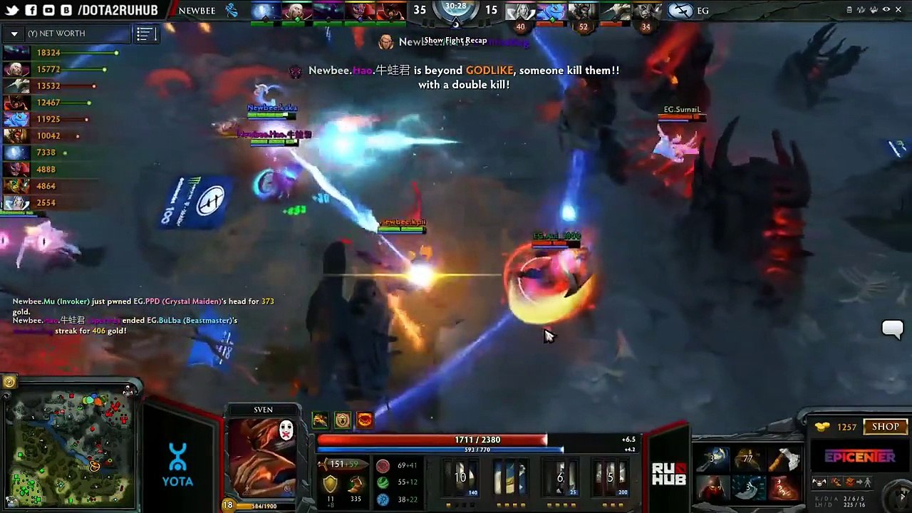 NewBee steamrolls over EG - DOTA 2 GAMEPLAY HIGHLIGHT