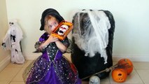 Giant Surprise Egg Halloween with Amazing Bad Baby Doll, Witch Costume, Spooky Skeleton