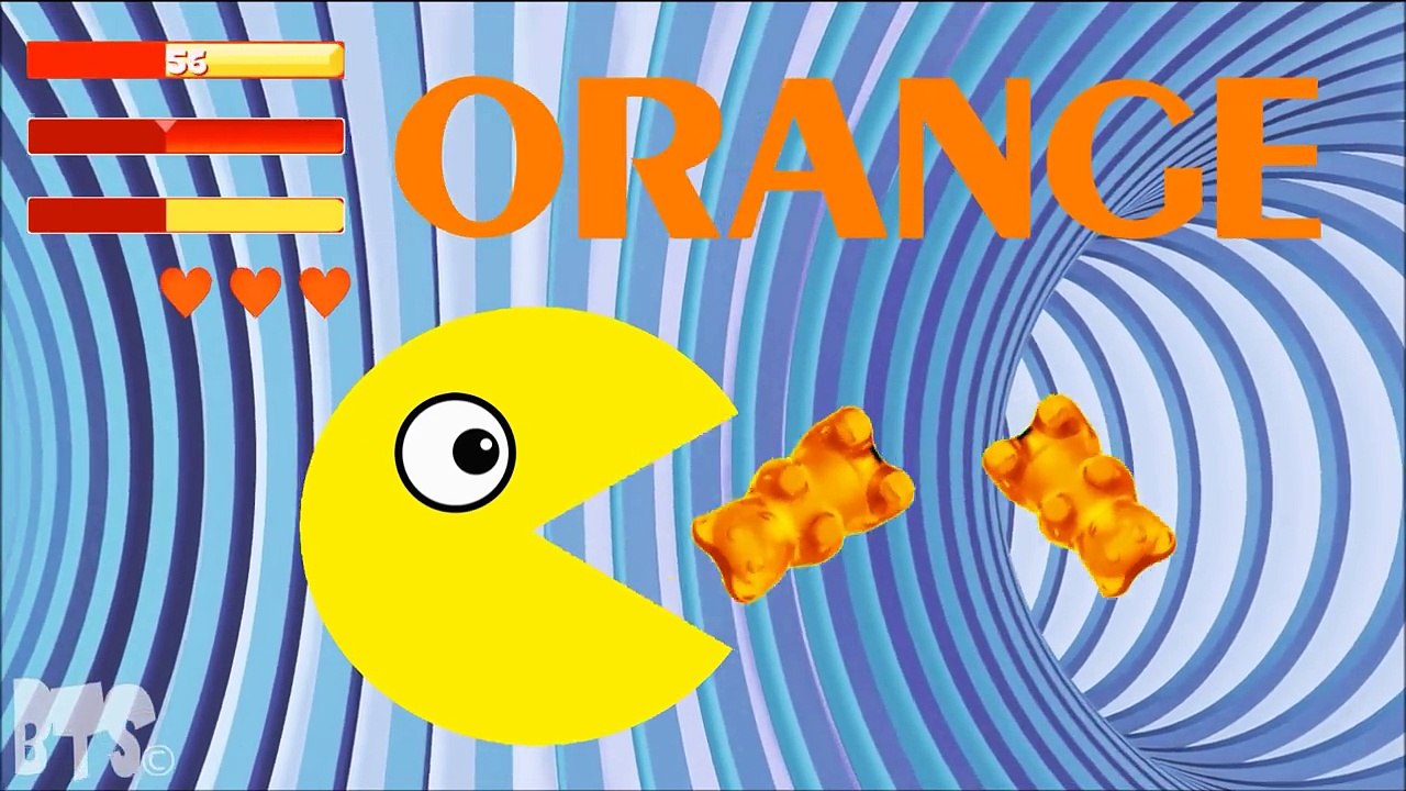 Learn Colors Packman Colorful Gummy Bears Slide Tunnel - Cartoon to Learn Colours by Kids Playground