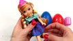 Disney Frozen Anna Baby Doll Hello Kitty Surprise Toys Learn Sizes w/ Surprise Eggs