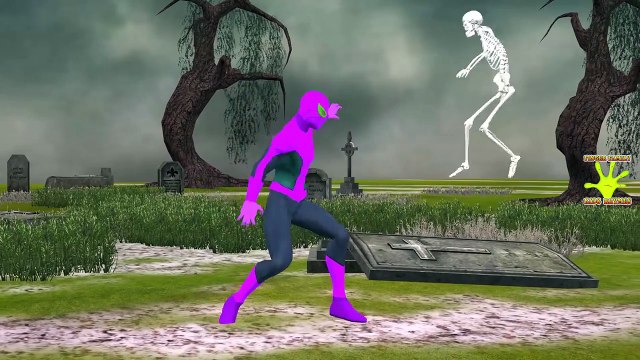 Colors Spiderman Vs Skeleton Finger Family Rhymes | Spiderman Fighting Skeleton Short Movie For Kids