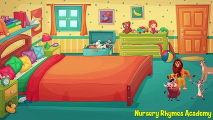 The Lion King 5 Little Monkeys Jumping On The Bed - Children Nursery Rhymes
