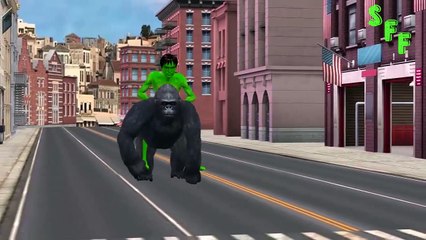 Hulk Vs King Kong Finger Family Song | SuperHero VS Gorzilla Attacks | Nursery Rhymes & Songs