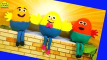 Suprise Eggs Nursery Rhymes | Play Doh Surprise Eggs with Elly and Eva by KidsCamp