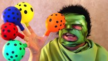 Daddy Finger Family Song for Baby - Real Life Superheroes with Hulk and Balloons for Learning Colors