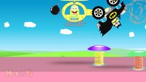 Minions Helicopter Vs Batman Monster Truck - Children Cartoon - Video For Kids