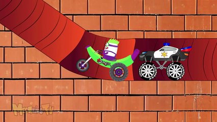 Minion Joker Vs Police Monster Truck - Minions Cartoon - Video For Kids