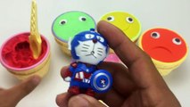 Play Dough Ice Cream Cups Surprise Toys Doraemon Collection Learn Colors Creative for Kids