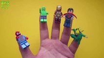Finger Family Song Lego Toys Spiderman Superman Hulk Iron Man Nursery Rhymes