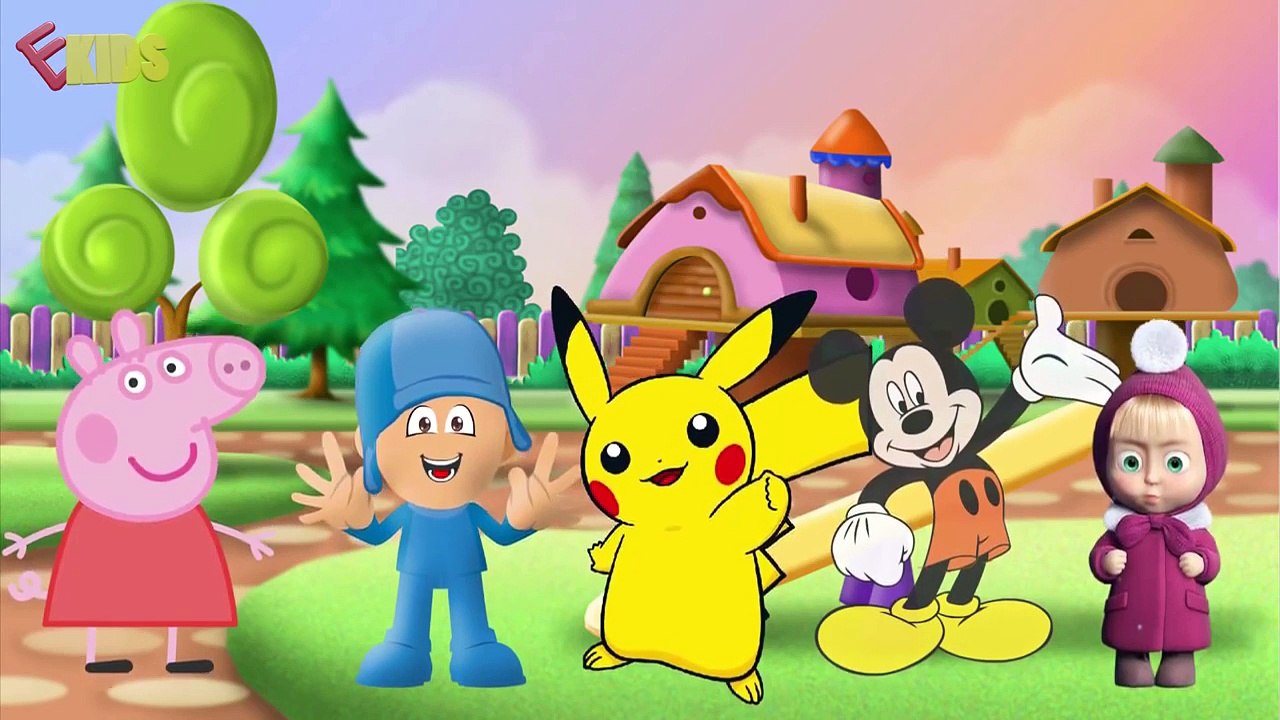 Peppa pig pocoyo Mickey Mouse Paw Patrol Finger Family Nursery Rhymes by EKids