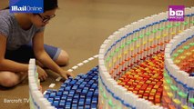 Teenager Create 15,000 Domino Structure & Knocks Down