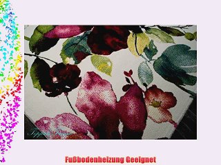 Designer Teppich Moderner Teppich Wohnzimmer Teppich Blumenmotiv Creme GrÃ¼n TÃ¼rkis Rosa Pink