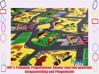 Baustelle gelb HEVO Â® Teppich | Spielteppich | Kinderteppich 135x200 cm Oeko-Tex 100