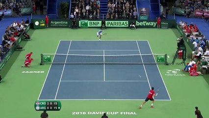 Tweener lob Del Potro VS Cilic (Davis Cup)