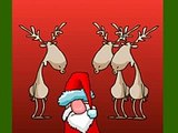 Christmas funny deer   Santa singing Basketcase by Greenday