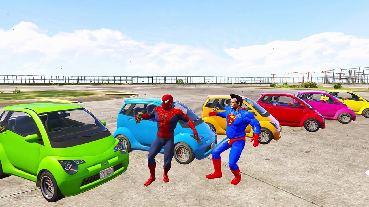 Learn Colors for Kids with Spiderman & Wheels On The Bus Nursery Rhymes 2# #uher