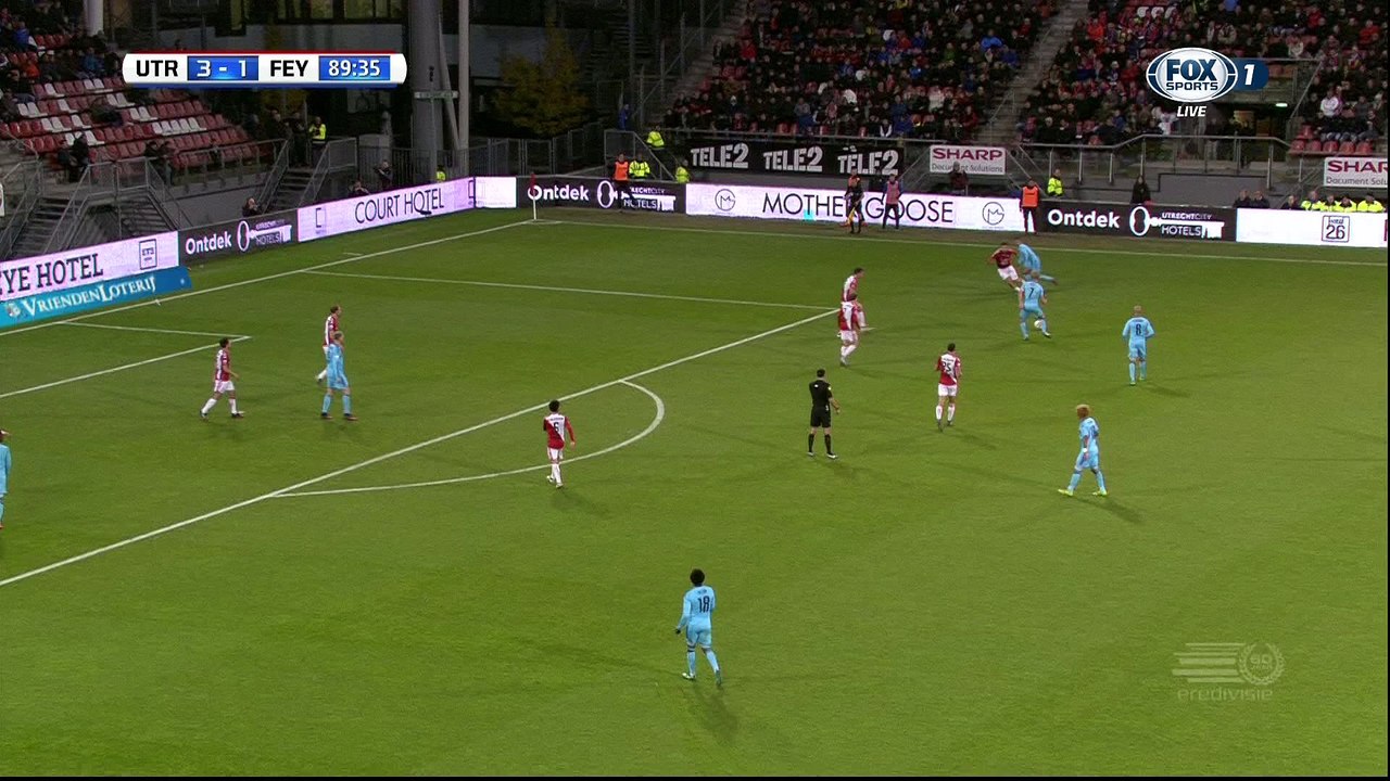Nicolai Jorgensen Goal HD - Utrecht 3-2 Feyenoord - 27.11.2016