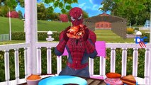 Spiderman Hulk Batman Eating Contest Food Poisoned Funny SuperHeroes Movie | Finger Family Rhymes