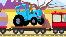 ДАЛЕКО и БЛИЗКО - развивающая обучающая песенка мультик для детей про синий трактор поезд и машины
