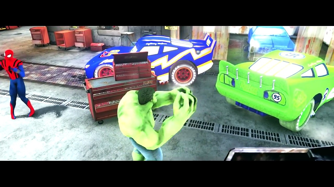 Finger Family Nursery Rhymes Hulk Green Lightning McQueen Cars! The Amazing Spider Man with Spiderma