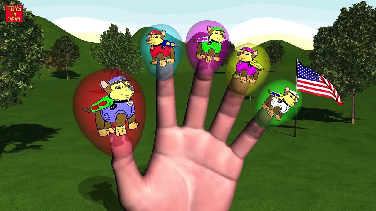 PAW PATROL CHASE BALLOON Finger Family & MORE | Nursery Rhymes for Children | 3D Animation