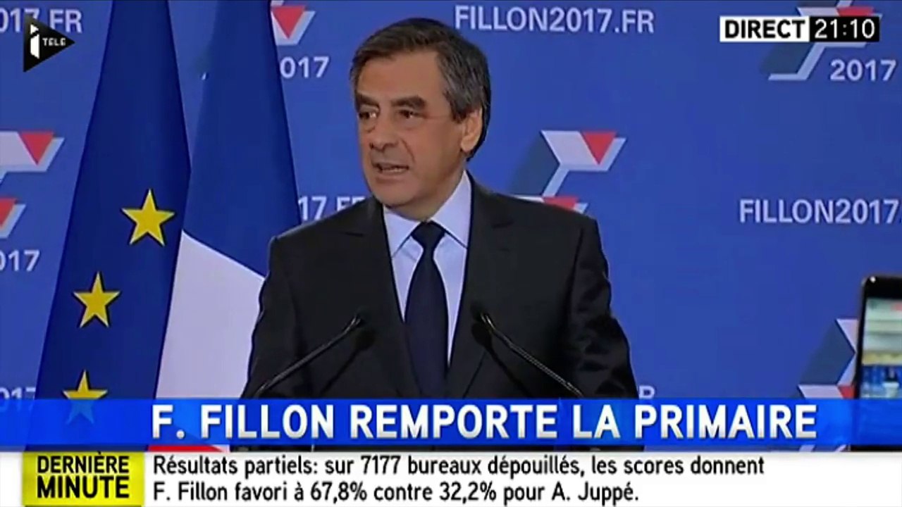 Primaire de la droite : le discours de François Fillon, vainqueur de la primaire