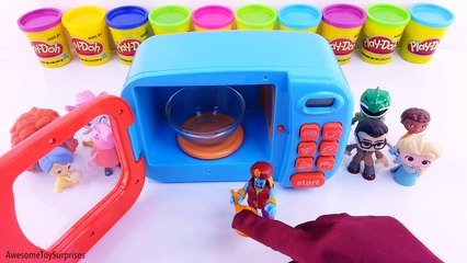 PJ Masks Learn Colors! Play Doh Surprises with Magic Microwave Pretend Play!review