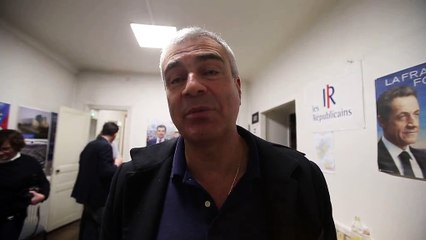 La satisfaction de De Lustrac après la victoire de Fillon (Majid Bouzzit)