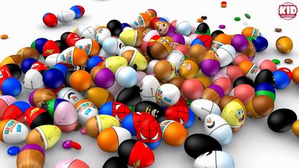 A lot of Spiderman Surprise Eggs for Kids Cartoon Videos - Learn Colors with Trucks & Cars!