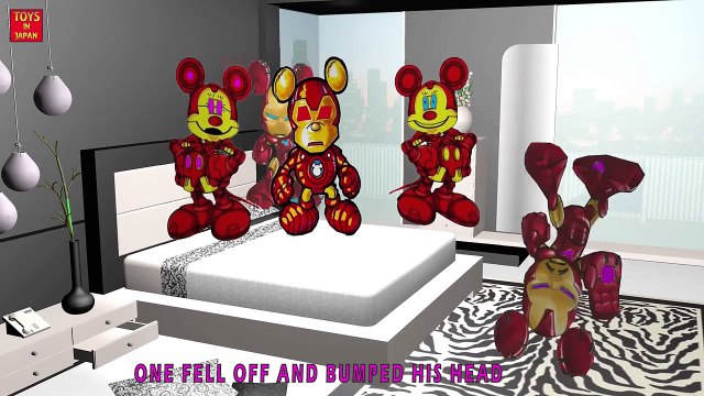 5 Little IRON MAN MICKEY MOUSE Jumping On The Bed & MORE | Nursery Rhymes In 3D Animation