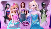 Frozen Dolls Elsa and Anna Dress Up Party With Disney Princess Set Ariel Rapunzel Cinderella