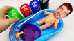Bad Baby Doll Learn Colors with Slime Ooze Putty Bath Time - Learning Colors for Children