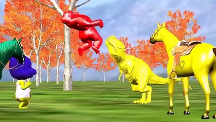 Color Horse Race Video For Children Gorilla Vs Dinosaur Color Lion King Video Horse Cartoon For Kids