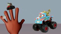 Disney Lightning McQueen Cars and Disney Monster Trucks Finger Family Cartoon Nursery Rhymes