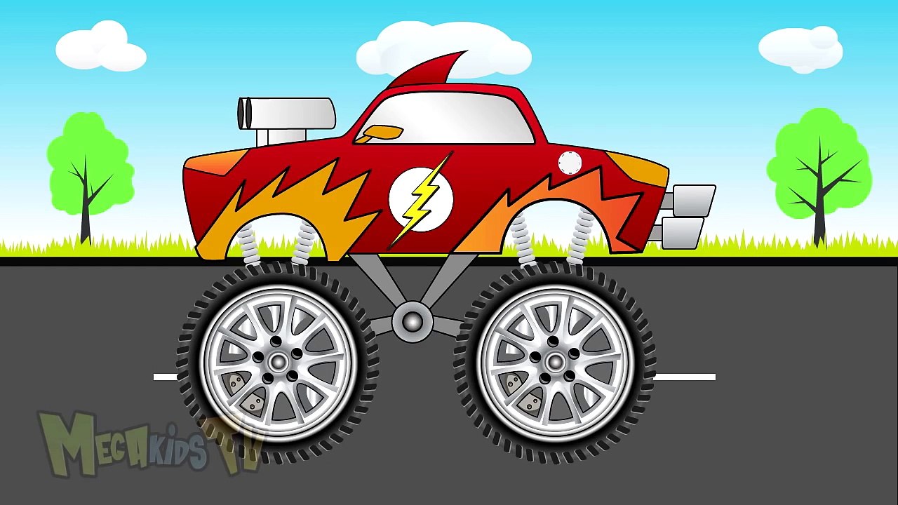 Flash Truck - Monster Trucks For Chlidren - Mega Kids Tv