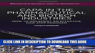[READ] Kindle CAPA in the Pharmaceutical and Biotech Industries: How to Implement an Effective
