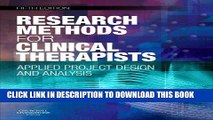 [READ] Kindle Research Methods for Clinical Therapists: Applied Project Design and Analysis, 5e