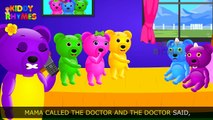 Five Little Gummy Bears Jumping On The Bed | Five Little Monkeys Jumping On The Bed