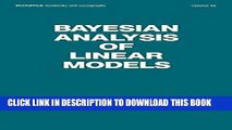 [READ] Kindle Bayesian Analysis of Linear Models (Statistics:  A Series of Textbooks and