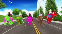 Colors dinosaurs 3d animation Finger family - Surprise eggs learning Domestic animals names Sounds