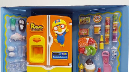Pororo Refrigerator toys for children Kids Toy Fridge With Ice Dispenser