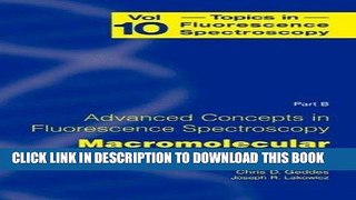 [READ] Mobi Topics in Fluorescence Spectroscopy, Vol. 10: Advanced Concepts in Fluorescence