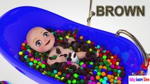 Colors for children to learn with Baby Doll Bath Time Learn Colors 3d Candy Play Drinking Milk