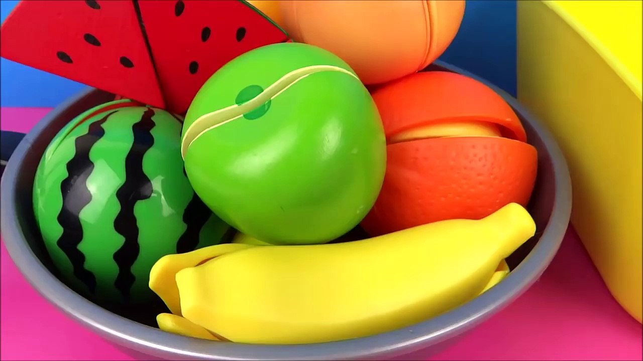 Toy Cutting Fruit Velcro Cooking Playset Fruit Salad Wooden and Plastic