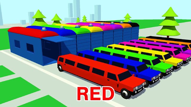 Pacman eats Lollipop Cars for Kids 3D! Learn Colors for Children Cartoon Videos