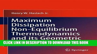 [READ] Mobi Maximum Dissipation Non-Equilibrium Thermodynamics and its Geometric Structure Free