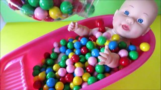 Baby doll gum balls bath surprise toys bathtime surprise eggs toy video-7LPmI20omns