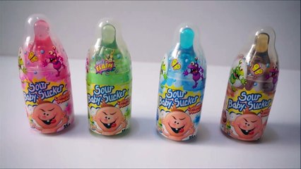 Born Baby Sucker Suor Candy Lillipop Powder - Learn colors & Eat Green-Apple, Pink-Strawberry