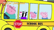 Wheels On The Bus PEPPA PIG Go round and round - Fun Daddy Finger Dinosaurs Collection